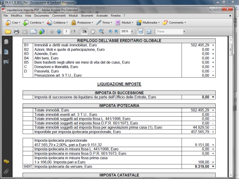 Calcolo delle imposte