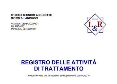 Registro delle attività di trattamento