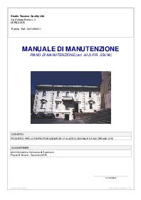 Piano di manutenzione art. 38 D.P.R. 207/2010 - manuale di manutenzione